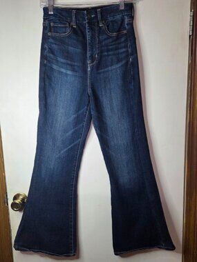American Eagle Ne(x)t Level Stretch Curvy Highest Rise Flare Darkwash Jeans Size